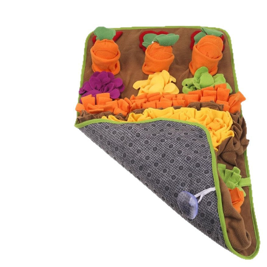 Underside of the snuffle mat showing grey non-slip dotted base and suction cup